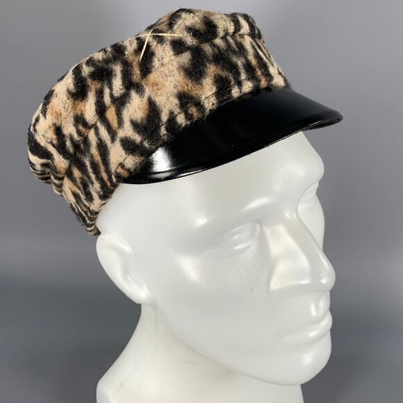 RUSLAN BAGINSKIY Tan Black Leopard Wool Hats main image 3